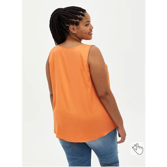 Torrid V-neck tank soft stretch challis orange size 2 - Picture 2 of 6